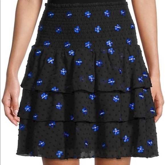 Maje Dresses & Skirts - Maje Smocked Embroidered Tiered Skirt